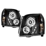 07-10 GMC Yukon Denali Black CCFL Halo Projector Headlights  w Amber by Luminx Lighting