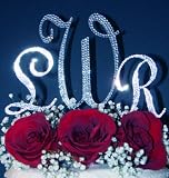 3 Swarovski Crystal Monogram Wedding Cake Top Letters - 1 Large 2 Small