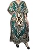 Beach Kaftans Boho Hippy Black Green Floral Maxi Dress Caftans Coverup