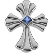 14K White Gold Iolite Cross Pendant