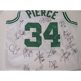 07-08 Boston Celtics NBA World Champs Team-sign Jersey Garnett-rivers-allen-pierce-rondo-house-