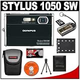 Olympus Stylus 1050 SW 10.1MP Waterproof / Shockproof Digital Camera (Black) + 4GB MicroSD Card + Spare Li-42B Battery + Case + Accessory Kit