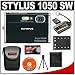 Photo : Olympus Stylus 1050 SW 10.1MP Waterproof / Shockproof Digital Camera (Black) + 4GB MicroSD Card + Spare Li-42B Battery + Case + Accessory Kit