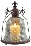 Fleur De Lis Lantern Medium Rustic Iron