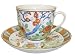Cup and Saucer Set - Hand Painted Porcelain, Plum Blossoms and Chrysanthemum Flowers, 
