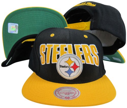 Pittsburgh Steelers Black/Gold Two Tone Plastic Snapback Adjustable Plastic Snap Back Hat / Cap