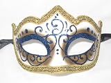 Blue Colombina Punta Linea Venetian Masquerade Mask