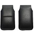 (ONE) Special Gift Classic Black Leather Pouch Case Cover Skin Purse Wallet with Automatic Magnetic Cloure Designed For Apple iPhone Generation 4 G4 Gen4'