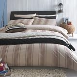 US Polo,Ohio Super King Duvet Cover Set with Housewife Pillowcases, Stone Colourway