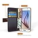 Galaxy S6 Case - Cellto PU Leather Luxury Case [U-Lux Series] Premium Fabric With Internal and External Money and Card Pockets [ HD Screen Protector ] LIFETIME Warranty [Drop Protection] Magnetic Flap and Kickstand Feature - Brown