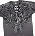 Winged Skeleton With Guitar T-Shirt, Rock Angel Liquid Blue Full Shirt Designs