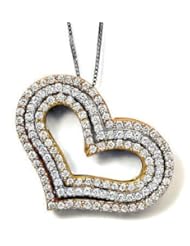 1.50ct Round Diamond Heart Pendant Necklace 14k Yellow White Rose Gold