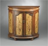 AA Importing 80177 Half Round Two Cabinet - Medium Brown and Cream