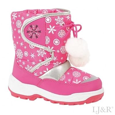 Girls Snowflake Pink Winter Warm Snow Boots