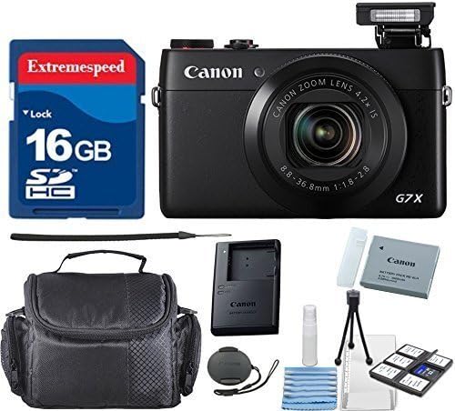 Canon PowerShot G7 X Digital Camera + 16GB High Speed Memory Card + Case + Cleaning Kit - International Version