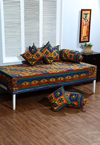 8 pcs multi colored kantha diwan set