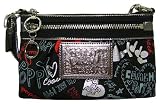 Coach 44587 Limited Edition Graffiti Heart Capacity Wristlet Clutch Black