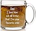 Dad, I'm Your Favorite Child Funny Glass Coffee 13 oz Mug - Great Father's Day Gifts - Cool Novelty Birthday Present Idea - Unique Cup For Pa From Son, Daughter, Grandkids, Best Friends
