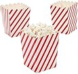 Paper Mini 4" Red and White Striped Popcorn Boxes 24 pc