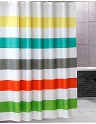 Home: Uphome Colorful Rainbow Cross Stripe Pattern Bathroom Shower Curtain - Waterproof Polyester Fabric kids Decorative Curtain Ideas (72"W x 72"H) - Uphome