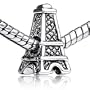 Pugster Eiffel Tower Charm Bead Pandora Biagi Compatible