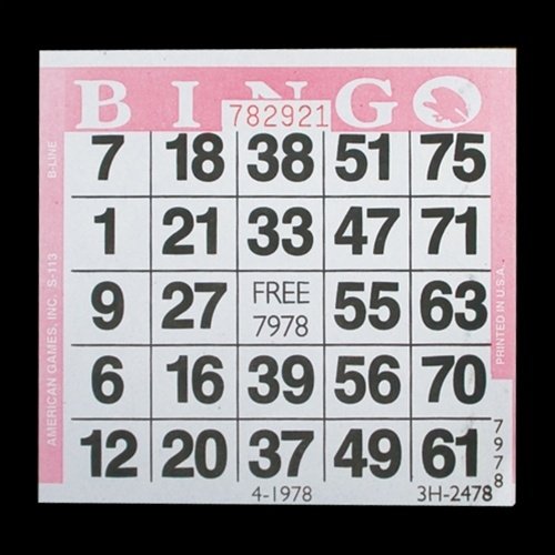 1 on Pink Bingo Paper Cards - 500 cards per pack-image