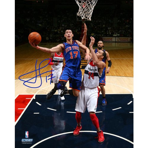 Steiner Sports NBA New York Knicks Jeremy Lin Autographed Drive vs Wizards 8x10 Photograph