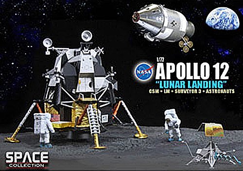 Dragon Models 1/72 Apollo 12 "Lunar Landing", CSM and Lunar Module "Intrepid" and Surveyor 3 and Astronauts
Dragon Models 1/72 Apollo 12 "Lunar Landing", CSM and Lunar Module "Intrepid" and Surveyor 3 and Astronauts