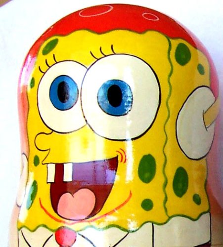 Childrens Toyshop  Toys : Russian Nesting Doll Sponge Bob 5 Pc / 7 in #7.108