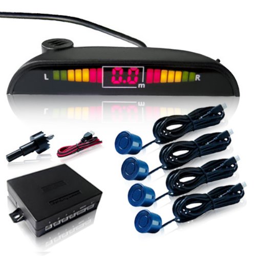 Koolertron Led Display Car Reverse Parking Radar Detector + 4 Sensor -Silver
