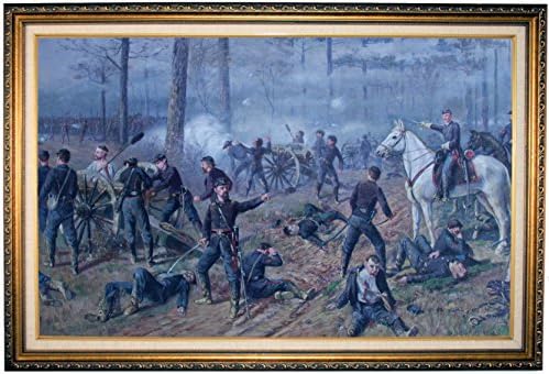 Lindsay The Hornets' Nest - American Civil War Scene 1899 - Antique Gold Lined Framed Canvas Print Repro 22.75 x 33.75