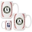 Oakland Athletics MLB 2pc Ceramic Gameball Mug Set - Primary Logo