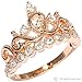 Guliette Verona Sterling Silver Crown Ring/Princess Ring (Rose Gold Plated)