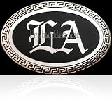 La Old English/school Aluminium Plated Oval Belt Buckle