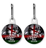 FREEDOM FOR LIBYA Revolution Politics 2-Pack of White 1 Zipper Pull Charms
