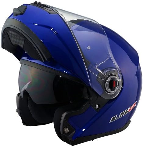 LS2 Helmets FF386 "A" Modular Motorcycle Helmet (Solid Blue, X-Large)