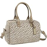 Calvin Klein Linen Zip Top Satchel (Zebra)