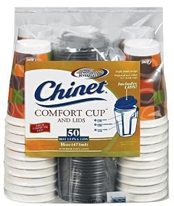 Ships in Certified Frustration-Free Packaging - Chinet Comfort Cup (16-Ounce Cups), 50-Count Cups & Lids