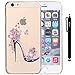 iPhone 6 Plus Case, iYCK Ultra Thin Clear Art Pattern Crystal Diamond Rhinestone Hard Rubber Back Skin Case Cover for Apple iPhone 6 Plus (5.5) - High-Heeled Shoes