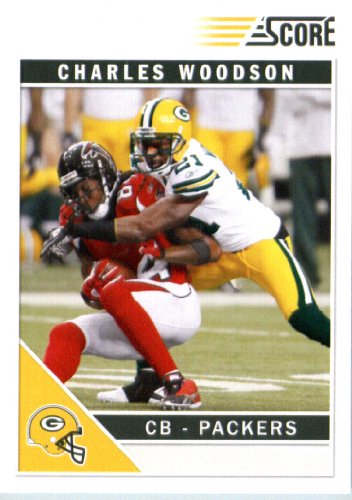 2011 Score Football Card # 104 Charles Woodson - Green Bay Packers - NFL Trading Card In a Protective Screwdown Case!