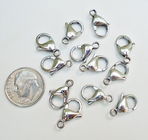 Stainless Steel Lobster Clasps - 15x9mm - Set of 12