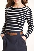 Autograph Cotton Rich Striped Knitted Jumper with Silk [T50-3417-S]