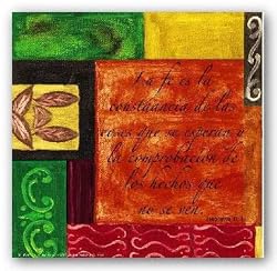 Spanish Words To Live By: La fe es la constancia by Debbie Dewitt 7"x7" Art Print Poster