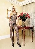 Seamless spaghetti crocheted net bodystocking