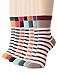 OSABASA Womens Fashion Cotton Crew Socks Stripe Printing-3 to 7 pack