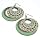 Large Round Drop Pierced Fashion Earrings Burnt Gold & Green