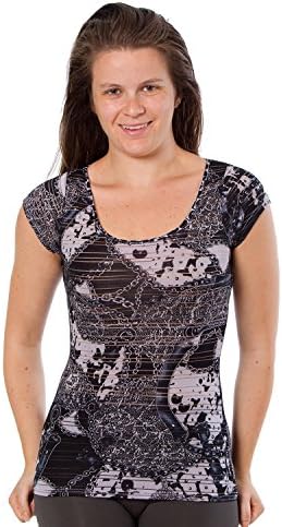 Women's All Over Fashion Top (Small, Black &amp; Gray with Chains Print)