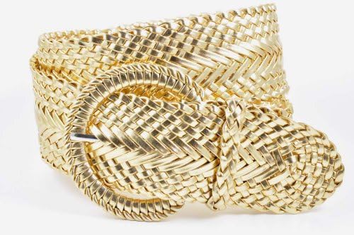 Women's Fashion Web Woven Braid Faux Leather Metallic Wide Belt 23 Colors