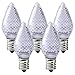 HLO Lighting LED C7 Cool White Replacement Christmas Light Bulbs, Commercial Grade Holiday Bulbs, 3 Diode (LED's) in Each Bulb, Fits in E12 Sockets, Pack of 25 Bulbs