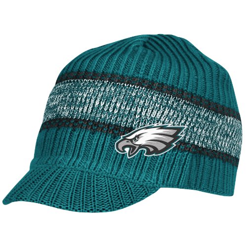 NFL Men's End Zone Visor Knit Hat - KD93Z (Philadelphia Eagles, One Size Fits All)